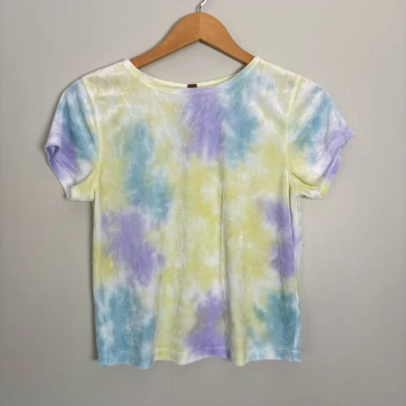 Free People Bright Eyes Velvet Top-Cloud Pastel Multi Color-Size Medium - Picture 3 of 5